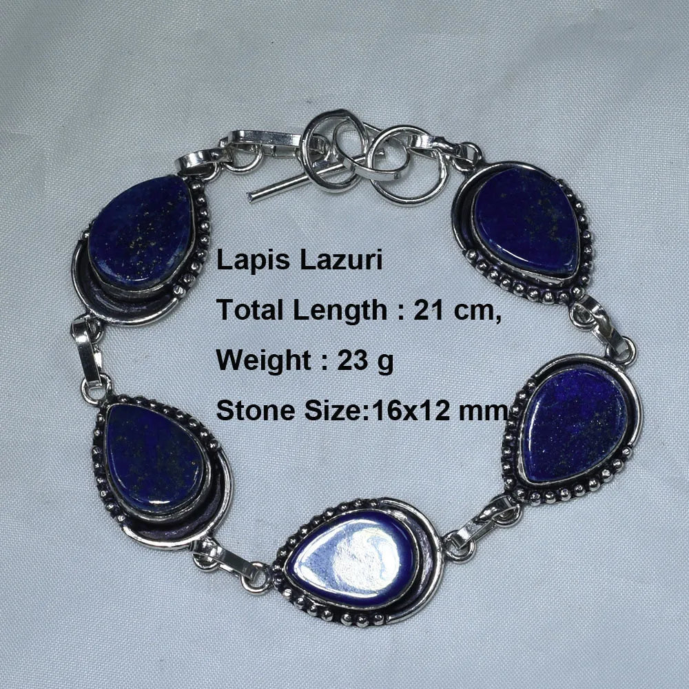 Genuíno Kyanite Áspero Âmbar Rubi Zoisite Tiger Eye Lapis Lazuri Pulseira