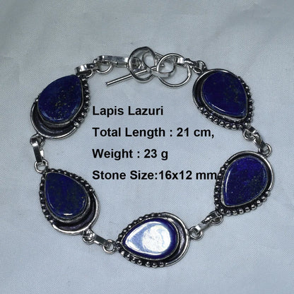 Genuíno Kyanite Áspero Âmbar Rubi Zoisite Tiger Eye Lapis Lazuri Pulseira