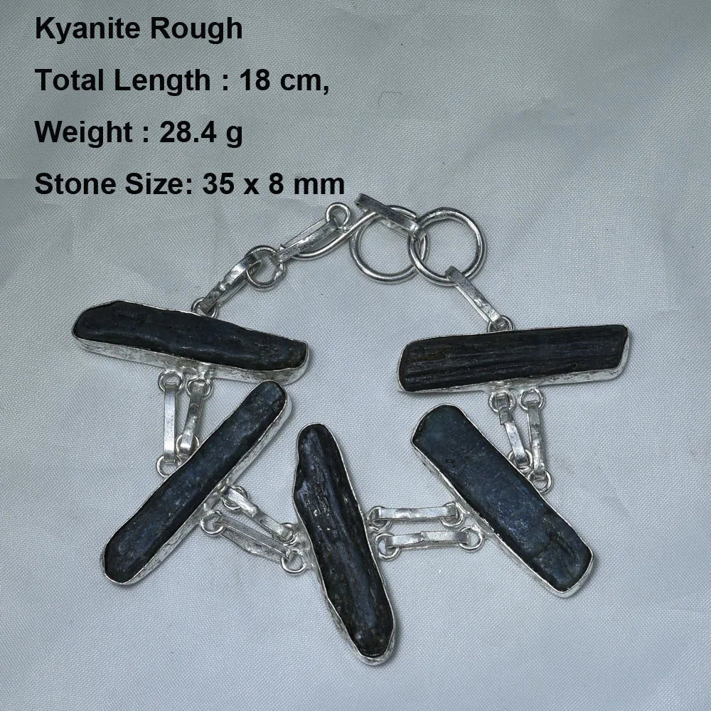 Genuíno Kyanite Áspero Âmbar Rubi Zoisite Tiger Eye Lapis Lazuri Pulseira