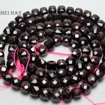 Meihan Natural Mozambique Red Garnet 8mm Faceted Cube loose beads For DIY jewelry making design