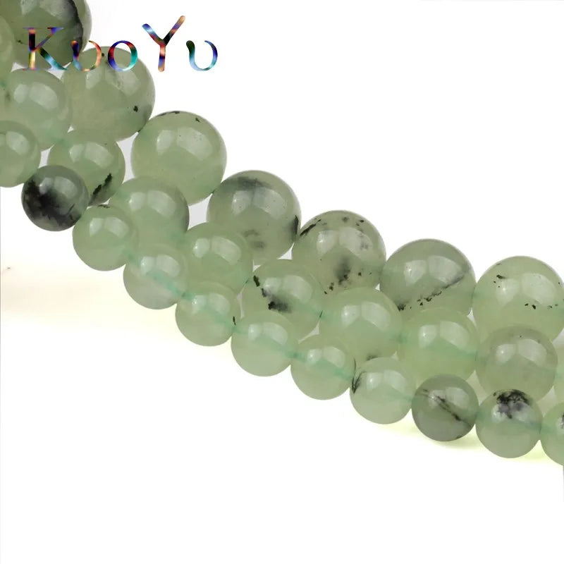 Green Prehnites Quartz Beads Round Loose Spacer Stone Beads For Jewelry Making 6/8/10mm 15"Strand DIY Bracelets Necklaces