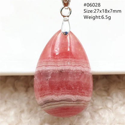 Natural Rose Rhodochrosite Pendant Heart Red Rhodochrosite Love Bead Pendant Necklace Women Rare Rose Necklace AAAAA