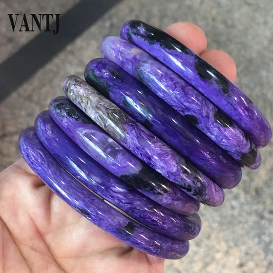 Natural Charoite Bangle 1PC Gemstone Bracelete Fine Jewelry for Woman Lady Wedding Party Gift