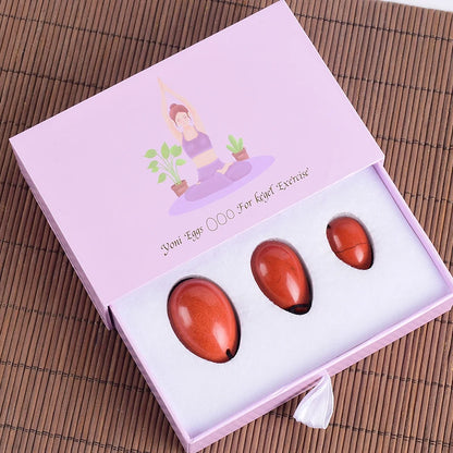 Natural Red Jasper Yoni Egg and Massage Wand Set – Health &amp; Wellness Crystal Tool