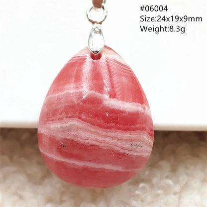 Natural Rose Rhodochrosite Pendant Heart Red Rhodochrosite Love Bead Pendant Necklace Women Rare Rose Necklace AAAAA