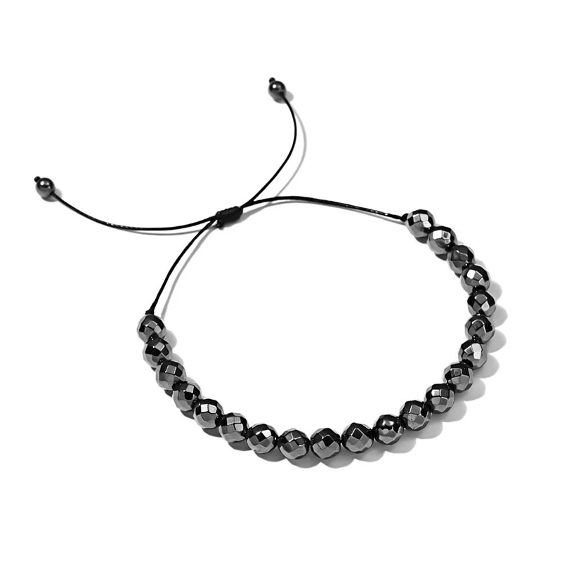 Heart Shaped Bracelet Lovers Men&Women Black Hematite Stone Beads Weave Health Trendy Black Fashion Bracelet Charm Gift