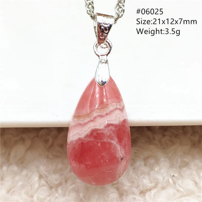 Natural Rose Rhodochrosite Pendant Heart Red Rhodochrosite Love Bead Pendant Necklace Women Rare Rose Necklace AAAAA