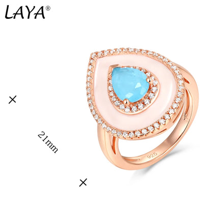 Laya Silver Ring For Women Pure 925 Sterling Silver Retro Style High Quality Zircon Natural Blue Purple Fushion Stone Jewelry