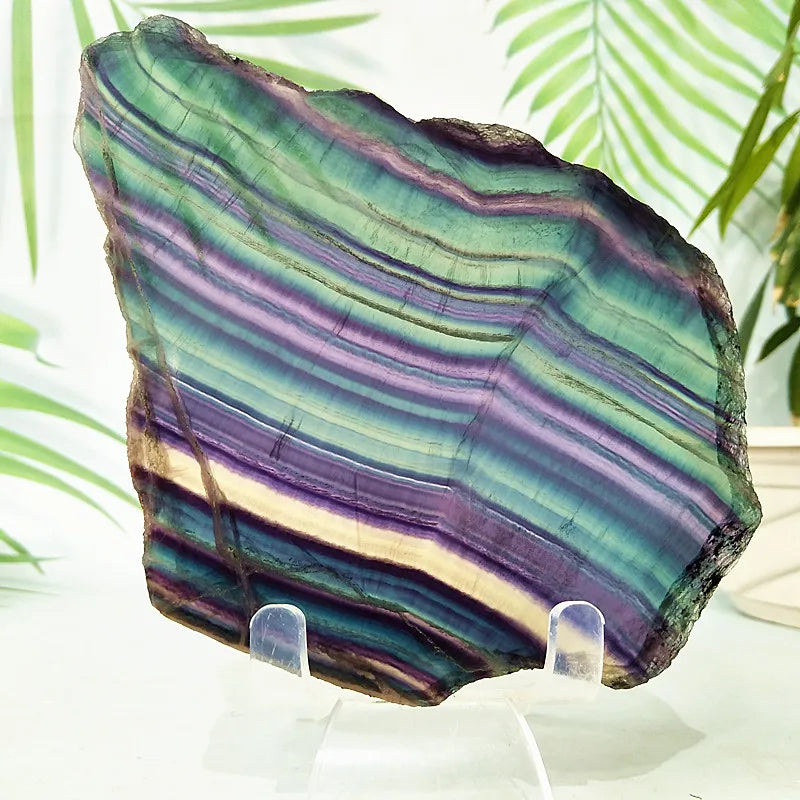 Natural Stone Colorful Fluorite Tablet Collection Home Ornament Chakra Spiritual Meditation Healing Feng Shui Crystal