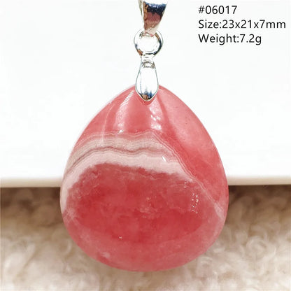 Natural Rose Rhodochrosite Pendant Heart Red Rhodochrosite Love Bead Pendant Necklace Women Rare Rose Necklace AAAAA