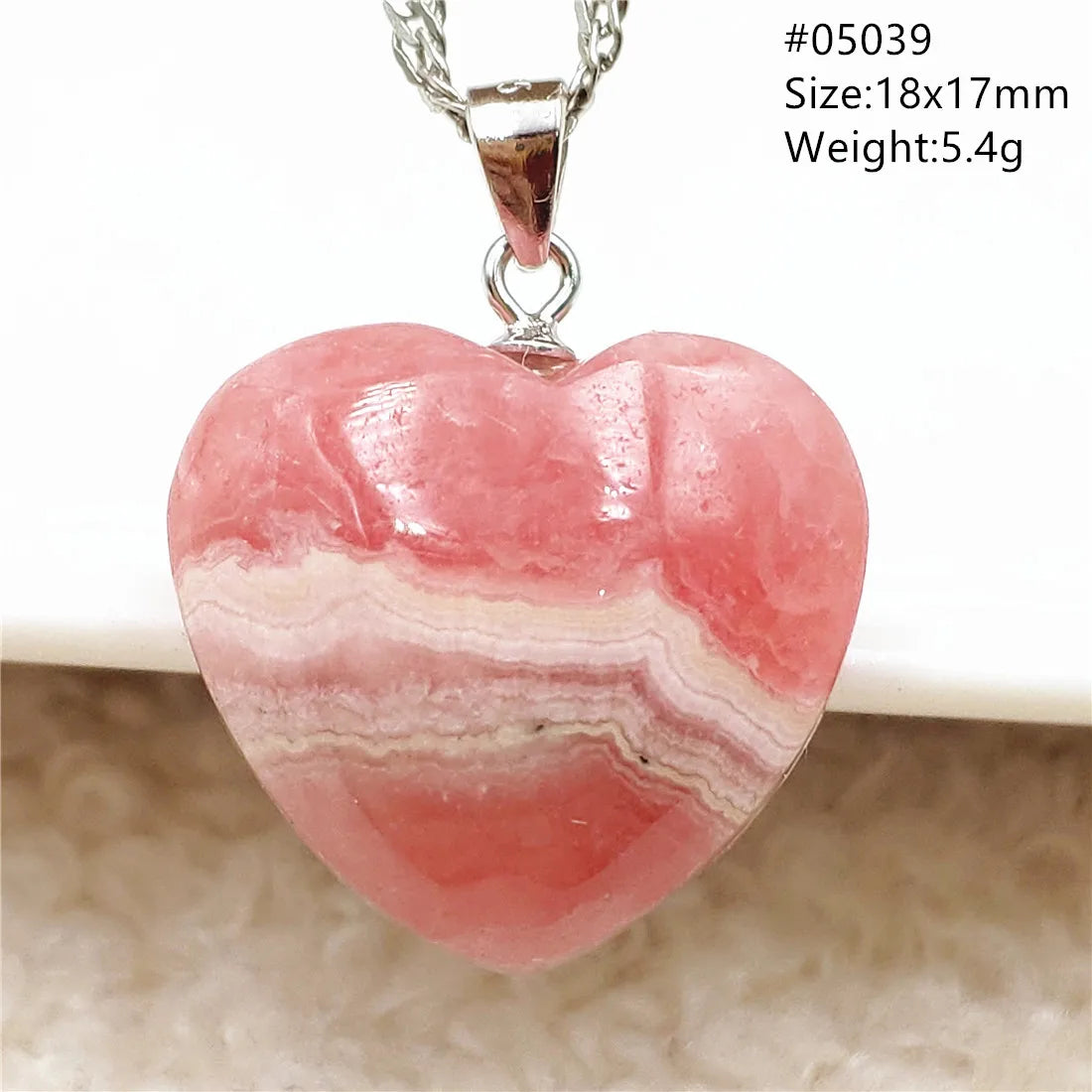 Natural Rose Rhodochrosite Pendant Heart Red Rhodochrosite Love Bead Pendant Necklace Women Rare Rose Necklace AAAAA