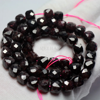 Meihan Natural Mozambique Red Garnet 8mm Faceted Cube loose beads For DIY jewelry making design