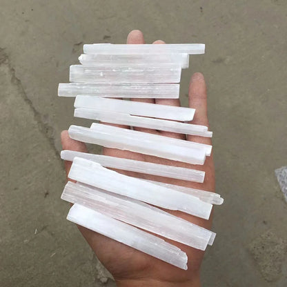 Lote a granel Selenite Sticks Clear Selenite Cristal Gesso Reiki Cura Energia Varinhas Minerais Atacado