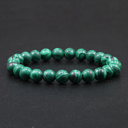 Malachite Beaded Bracelet Cylinder Hematite Natural Stone Bracelets High Quality Energy Bangle Classic Strand Jewelry Pulsera