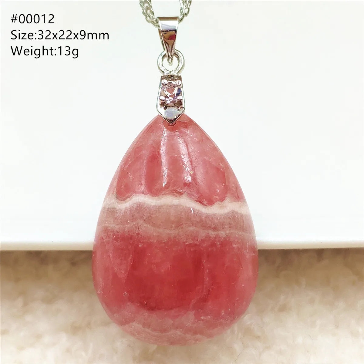 Natural Rose Rhodochrosite Pendant Heart Red Rhodochrosite Love Bead Pendant Necklace Women Rare Rose Necklace AAAAA