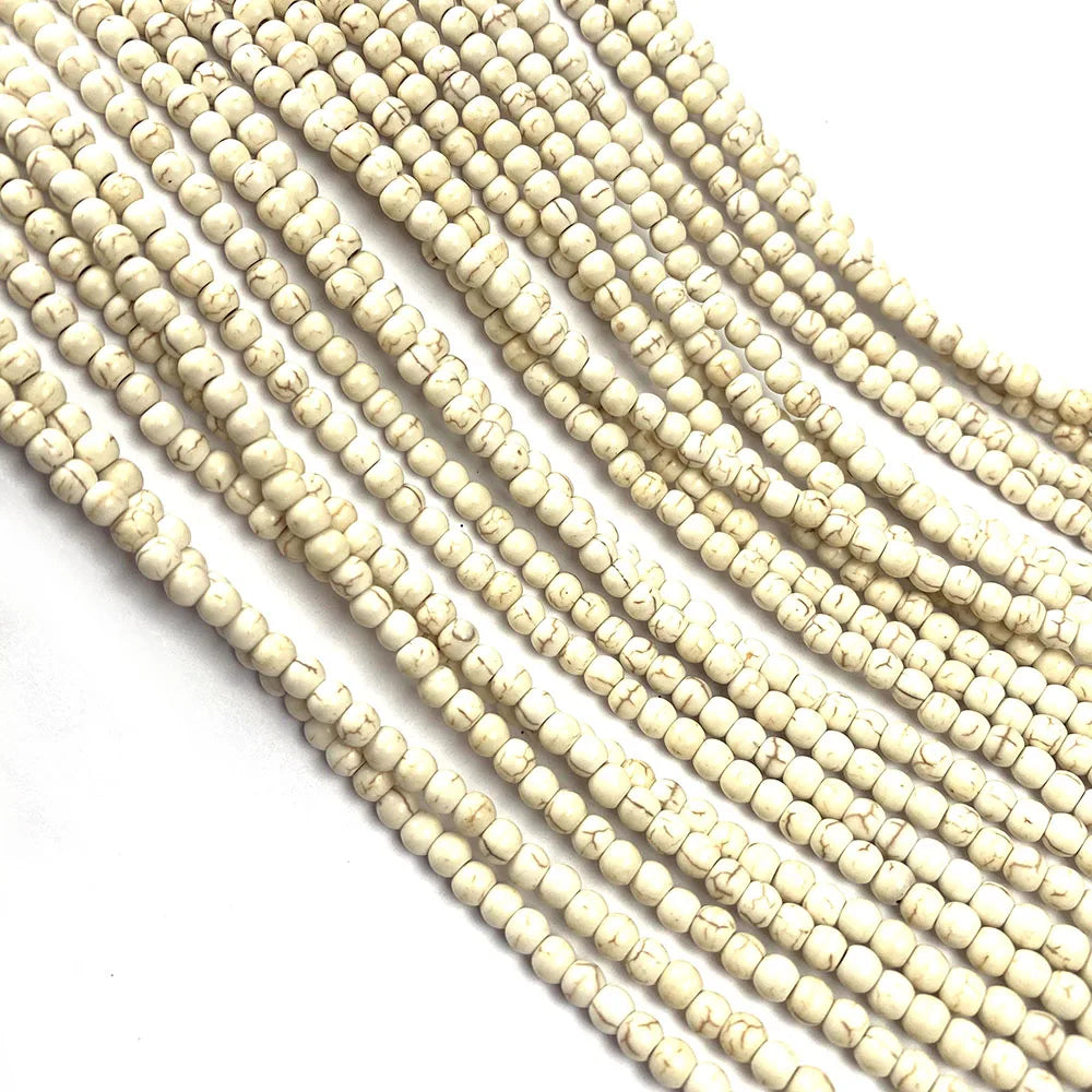 Natural Stone White Howlite Turquoises Bead Round Loose Beads for DIY Jewelry Making Accessories Fit Necklace Bracelet Wholesale