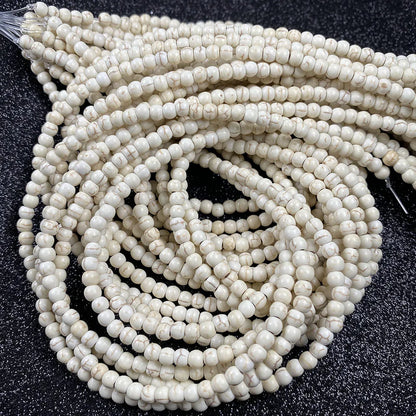 Natural Stone White Howlite Turquoises Bead Round Loose Beads for DIY Jewelry Making Accessories Fit Necklace Bracelet Wholesale