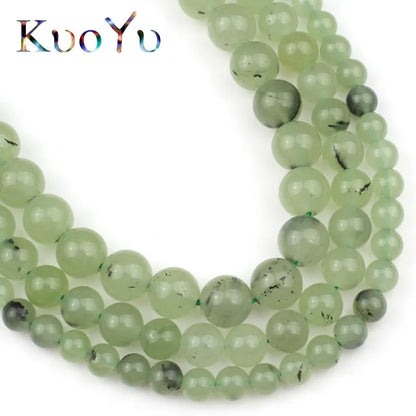 Green Prehnites Quartz Beads Round Loose Spacer Stone Beads For Jewelry Making 6/8/10mm 15"Strand DIY Bracelets Necklaces