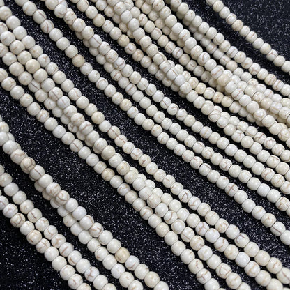 Natural Stone White Howlite Turquoises Bead Round Loose Beads for DIY Jewelry Making Accessories Fit Necklace Bracelet Wholesale