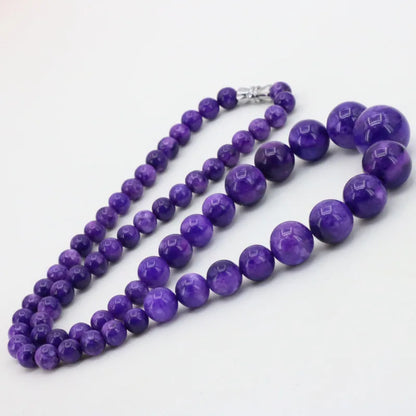 Charoite round bead stone tower chain 6-14mmwomen necklace 18 inches, wholesale retail