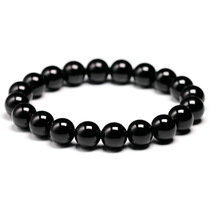 Natural Black Tourmaline Bracelet 6 8 10 mm Stone Beads Bracelet Gem Stone Energy Bracelet Men Yoga Energy Handmade Women Gift