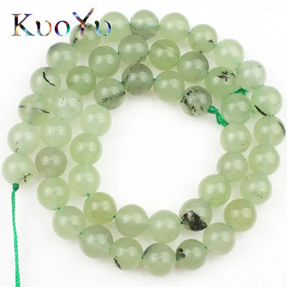 Green Prehnites Quartz Beads Round Loose Spacer Stone Beads For Jewelry Making 6/8/10mm 15"Strand DIY Bracelets Necklaces