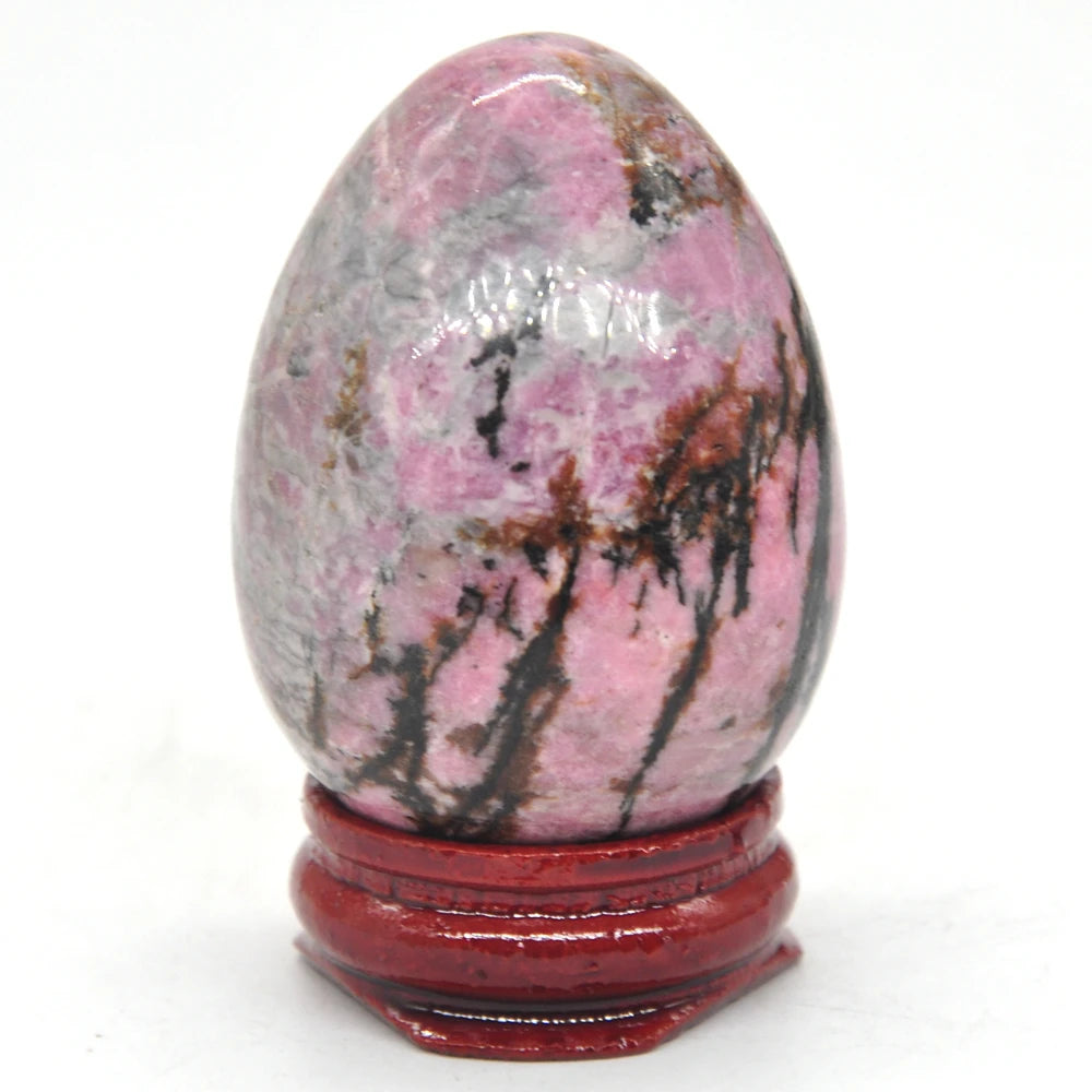 36x50mm Rhodochrosite Egg Shaped Stone Healing Natural Crystal Massage Minerale Gemstone Spiritual Decoration Collection