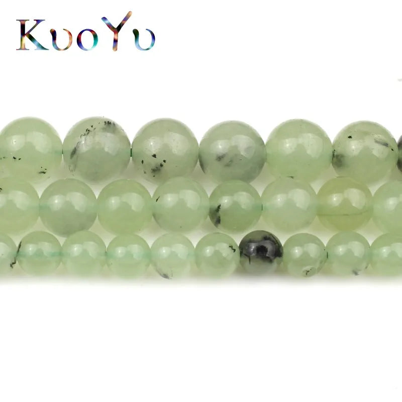 Green Prehnites Quartz Beads Round Loose Spacer Stone Beads For Jewelry Making 6/8/10mm 15"Strand DIY Bracelets Necklaces