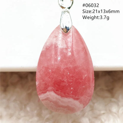 Natural Rose Rhodochrosite Pendant Heart Red Rhodochrosite Love Bead Pendant Necklace Women Rare Rose Necklace AAAAA