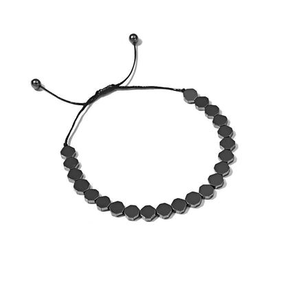 Heart Shaped Bracelet Lovers Men&Women Black Hematite Stone Beads Weave Health Trendy Black Fashion Bracelet Charm Gift