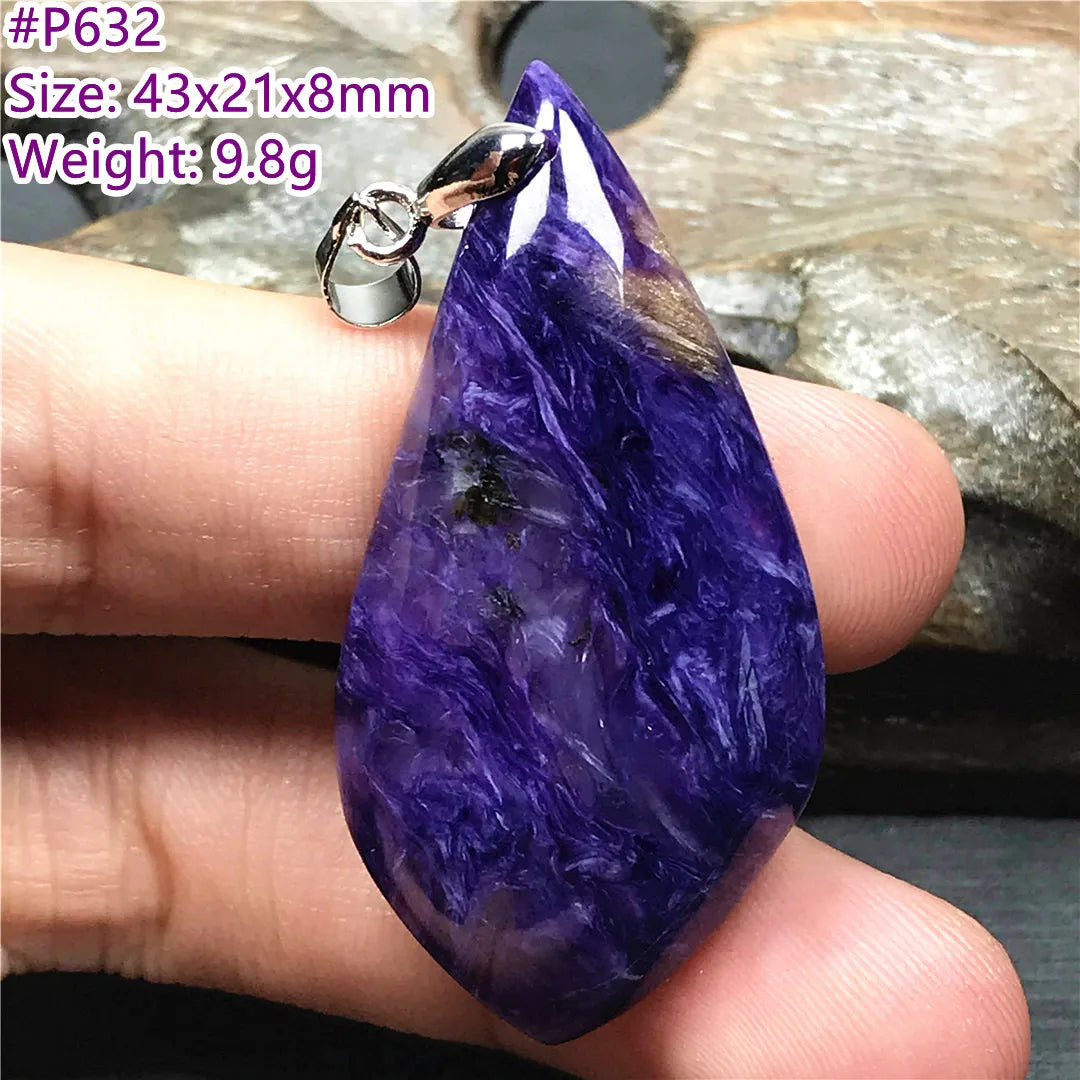 Top Natural Purple Charoite Stone Pendant Jewelry For Women Lady Men Love Healing Crystal Beads Silver Energy Gemstone AAAAA