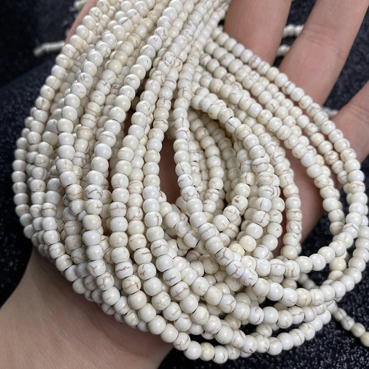 Natural Stone White Howlite Turquoises Bead Round Loose Beads for DIY Jewelry Making Accessories Fit Necklace Bracelet Wholesale