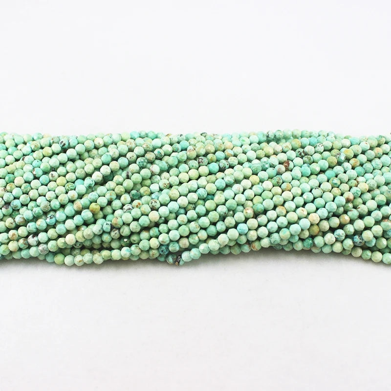 Wholesale 2/3/4M Natural Faceted Stone Beads Turquoise Ruby Emerald Sapphire Peridot Round Loose Small Beads Jewelry Accessories