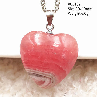 Natural Red Argentina Rhodochrosite Pendant Necklace Rose Rhodochrosite Heart Pendant Women Men Necklace AAAAA