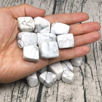 White Howlite Turquoise Gravel Specimen Size Irregular Tumbled Stones Reiki Healing Crystals Quartz Mineral Aquarium Home Decor