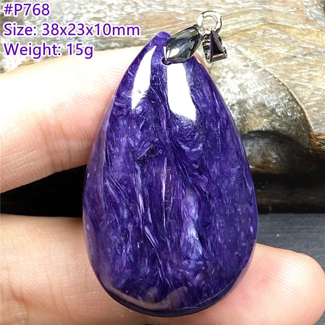 Top Natural Purple Charoite Stone Pendant Jewelry For Women Lady Men Love Healing Crystal Beads Silver Energy Gemstone AAAAA