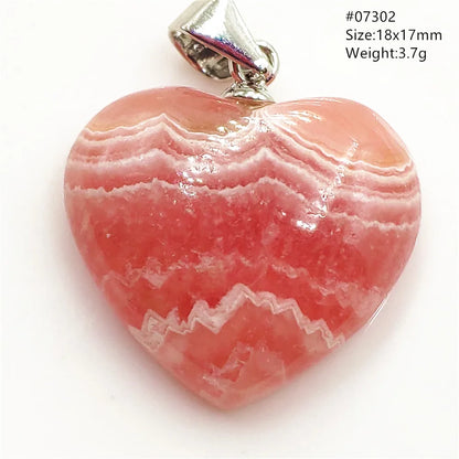 Natural Red Argentina Rhodochrosite Pendant Necklace Rose Rhodochrosite Heart Pendant Women Men Necklace AAAAA