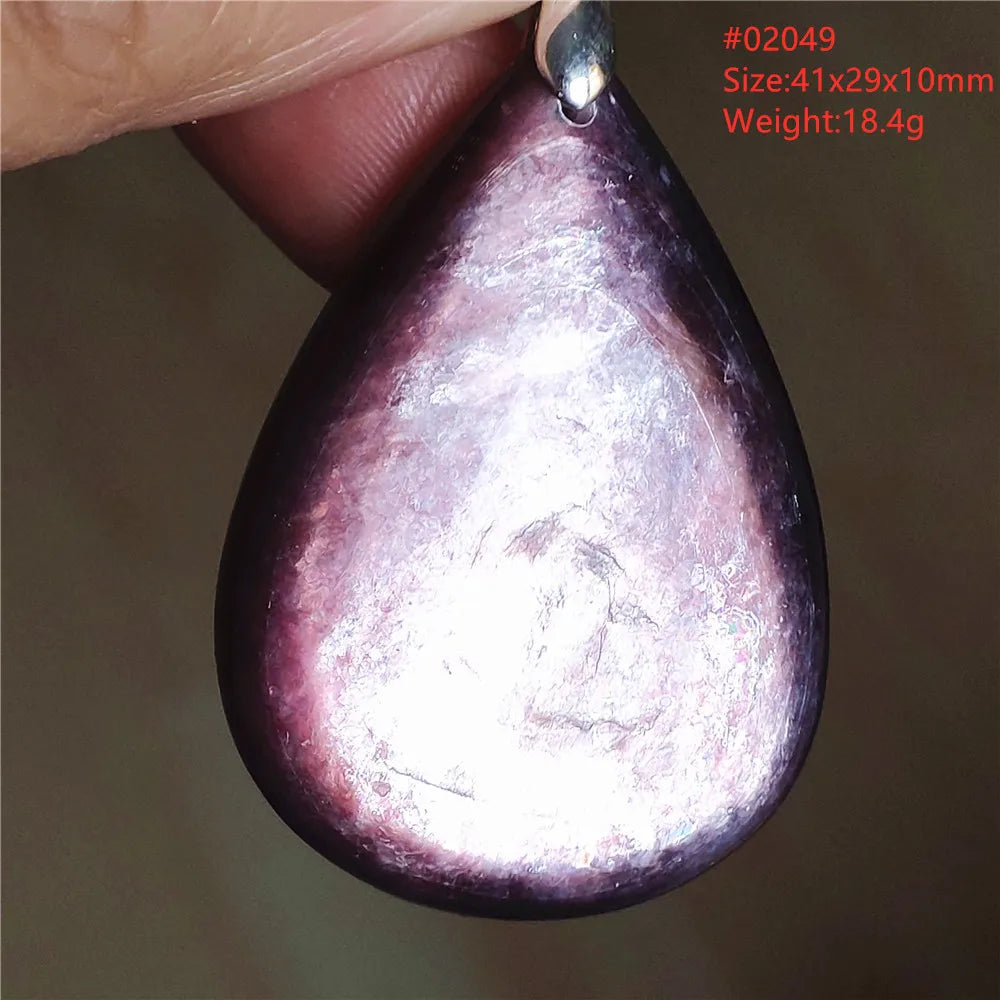 Natural Purple Lepidolite Quartz Tourmaline Mica Pendant Flash Woman Men Heart Love Fashion Jewelry AAAAAA