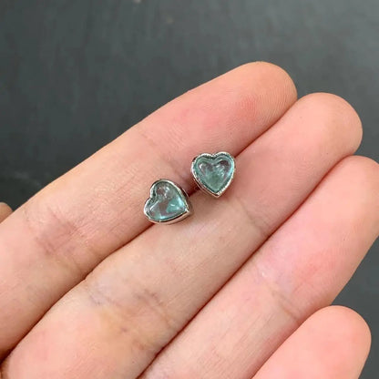 Pendientes de apatita azul natural en plata de ley 925 para mujer, regalo de joyería, joyería sencilla, verde