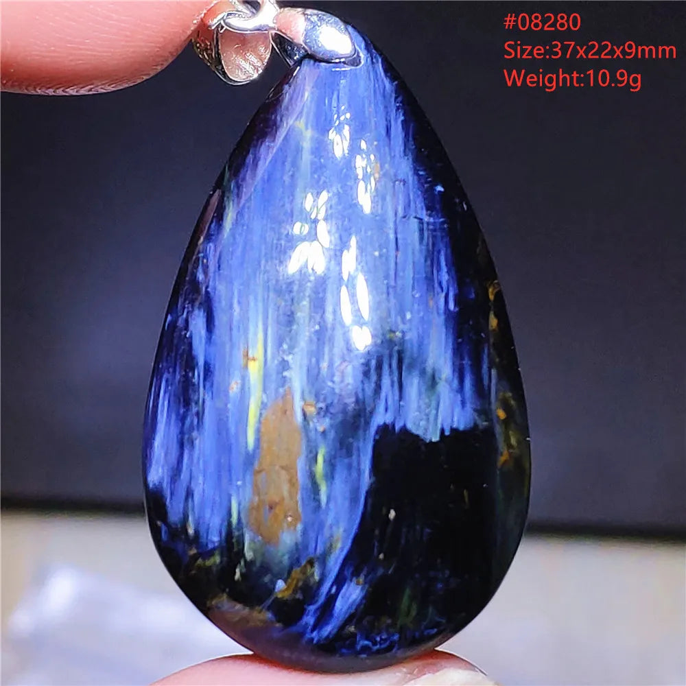 Natural Blue Pietersite Chatoyant Bead Pendant Jewelry Necklace Women Men Namibia Yellow Pietersite Cat Eye Fashion AAAAAA