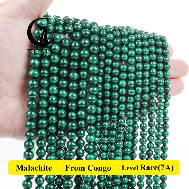 TOP Quality 100% 5A Natural Congo Malachite Stone Beads For Jewelry Making DIY Bracelet Necklace Accessories 15''