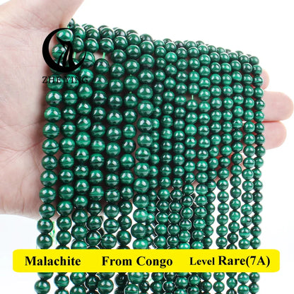 TOP Quality 100% 5A Natural Congo Malachite Stone Beads For Jewelry Making DIY Bracelet Necklace Accessories 15''