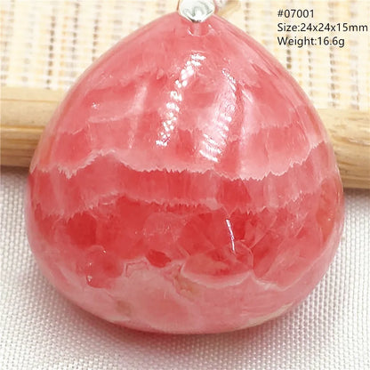 Natural Rose Rhodochrosite Pendant Heart Red Rhodochrosite Love Bead Pendant Necklace Women Rare Rose Necklace AAAAA