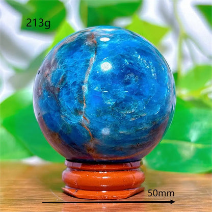 Esfera de Apatita Cristal Pedra de Quartzo Natural Decoração para Casa Minerais Reiki Artesanato Presentes Amor Energia Cura Meditação + Suporte