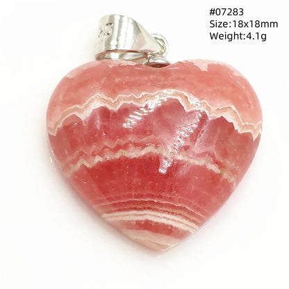 Natural Red Rhodochrosite Pendant Jewelry Rose Rhodochrosite Heart Love Women Men Gemstone Jewelry Fashion Necklace Gift AAAAAA