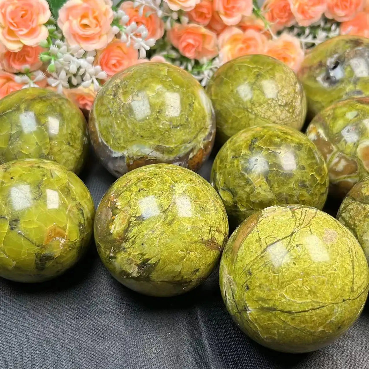 New Gemstone Sphere Natural Green Opal  Ball Quartz Crystal Sphere For Healing Meditation Decoration