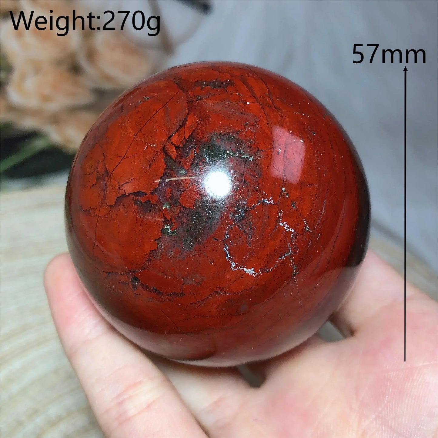 Esfera de piedra de sangre de cristal natural pulida, adorno de mineral de Reiki energético, curación, decoración del hogar de alta calidad, venta al por mayor, decoración de habitación