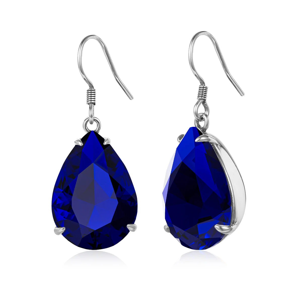 Blue Aquamarine Teardrop Earrings Silver 925 2024 Luxury Jewelry For Women Hanging With Stone Art Deco Gift Female High Quality