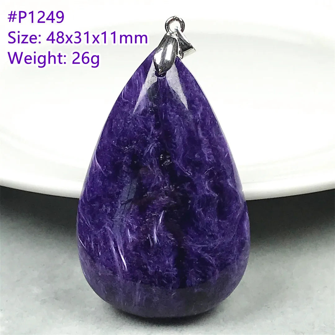 Top Natural Purple Charoite Stone Pendant Jewelry For Women Lady Men Love Healing Crystal Beads Silver Energy Gemstone AAAAA