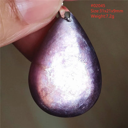 Natural Purple Lepidolite Quartz Tourmaline Mica Pendant Flash Woman Men Heart Love Fashion Jewelry AAAAAA